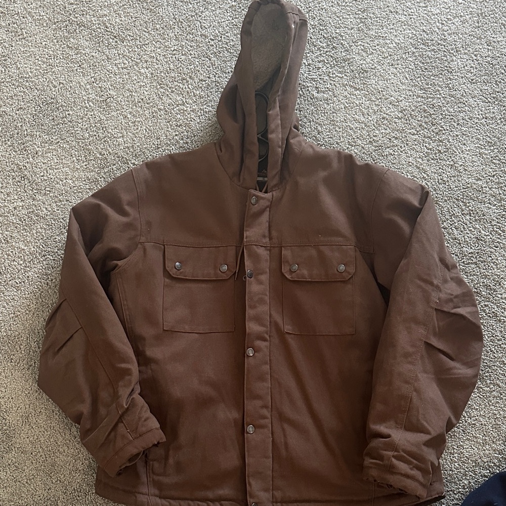 Men's Brown Hooded Military Jacket